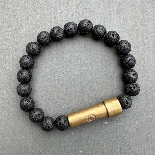 Cleansing Black Lava Rock Intention Bracelet