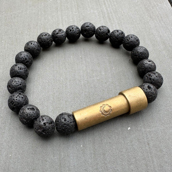 Cleansing Black Lava Rock Intention Bracelet