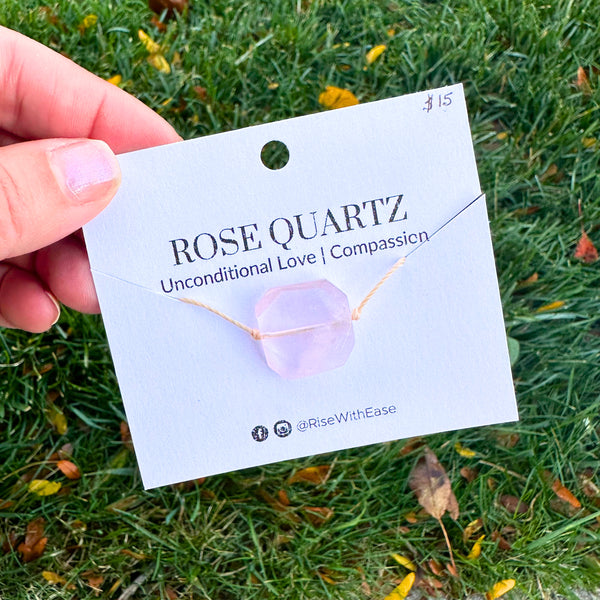 Rose Quartz Adjustable Necklace for Love