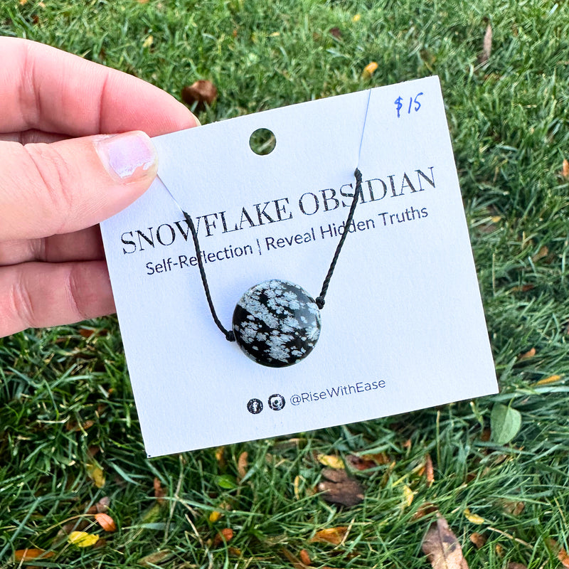 Uplifting | Snowflake Obsidian Adjustable Necklace