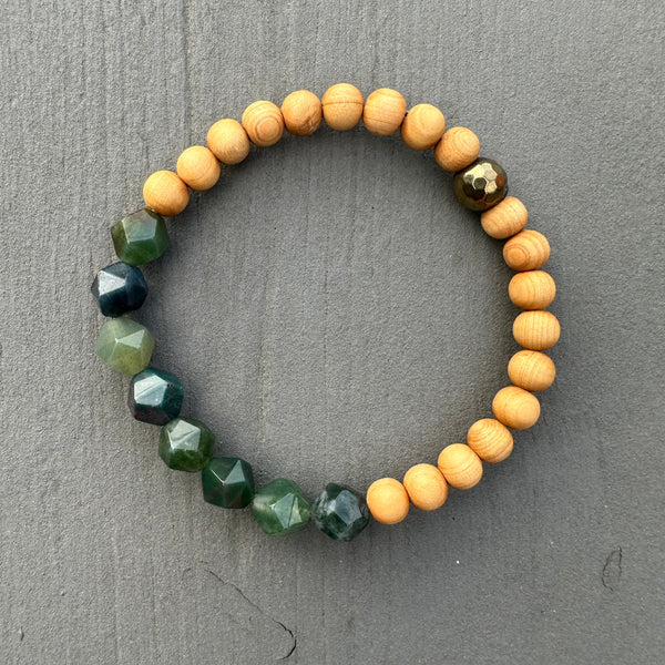 Fresh Start Moss Agate + Cedar Energy Bracelet